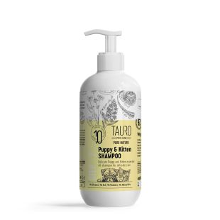 TAURO PRO LINE Pure Nature Delicate Puppy & Kitten, õrnhooldav šampoon kutsikate ja kassipoegadele karvkattele 400 ml