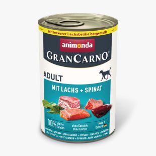 ANIMONDA GRANCARNO консервированный корм для взрослых собак, с лососем и шпинатом 400 г