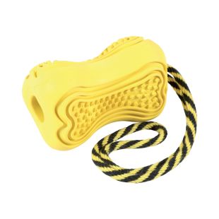 ZOLUX игрушка для домашних животных, с веревкой, "Titan" резиновая, размер L, желтого цвета, 8x8x11,5 cм
