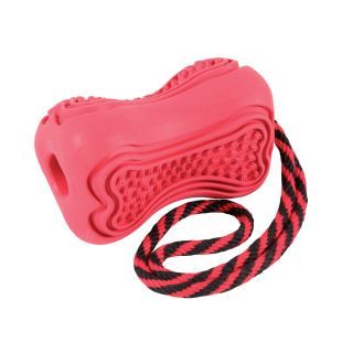 ZOLUX игрушка для домашних животных, с веревкой, "Titan" резиновая, размер L, красного цвета, 8x8x11,5 cм