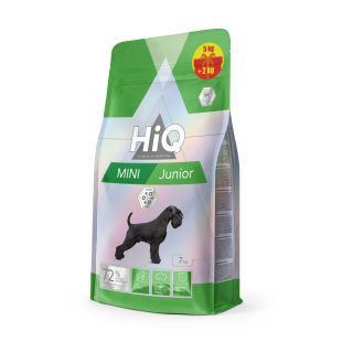 HIQ сухой корм для щенков малых пород, с мясом домашней птицы  5 кг + 2 кг