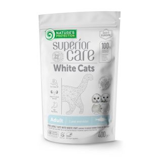 NATURE'S PROTECTION SUPERIOR CARE беззерновой сухой корм с сельдью для кошек всех пород с белым окрасом шерсти 400 г