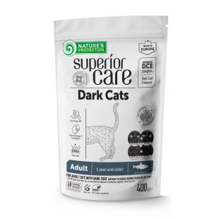 NATURE'S PROTECTION SUPERIOR CARE Dark Cats Grain Free Herring Adult All Breeds, беззерновой сухой корм с сельдью для кошек всех пород с темным окрасом шерсти 400 г