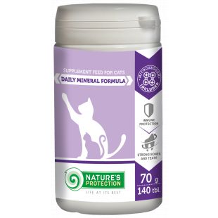 NATURE'S PROTECTION Daily Mineral Formula пищевая добавка для взрослых кошек 140 таб., 70 г