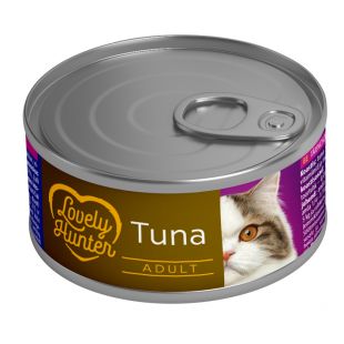 LOVELY HUNTER консервированный корм для взрослых кошек, с тунцом 85 г