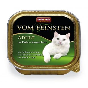 ANIMONDA Vom feinsten classic консервированный корм для взрослых кошек, с индейкой и крольчатиной 100 г