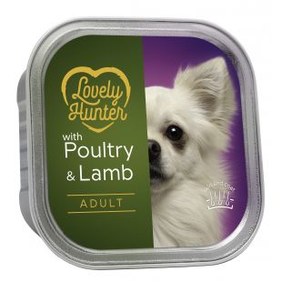 LOVELY HUNTER консервированный корм для взрослых собак, с ягнятиной и мясом домашней птицы 150 г