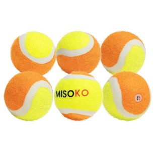 MISOKO Koera mänguasi, tennisepallid, 4 cm, 6 tk kollane/oranž