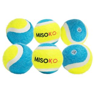 MISOKO Koera mänguasi, tennisepallid, heliga, 4 cm, 6 tk kollane/sinine
