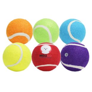 MISOKO Koera mänguasi, tennisepallid, heliga, 6 cm, 6 tk tennisepallid, heliga, 6 tk, 6 cm, värviline