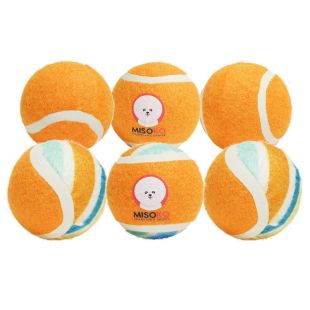 MISOKO Koera mänguasi, tennisepallid, heliga, 6 cm, 6 tk oranž