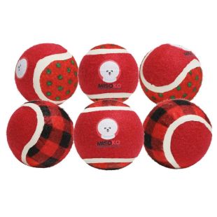 MISOKO Koera mänguasi, tennisepallid, 6 cm, 6 tk punane