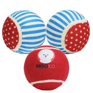 MISOKO Koera mänguasi, tennisepallid, 10 cm, 3 tk sinine/punane