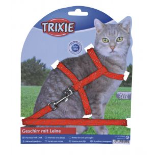 TRIXIE Прогулочный комплект для кошек нейлоновый, со шлейками, светоотражающий