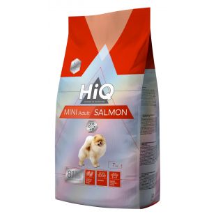 HIQ сухой корм для взрослых собак малых пород, с лососем 7 кг
