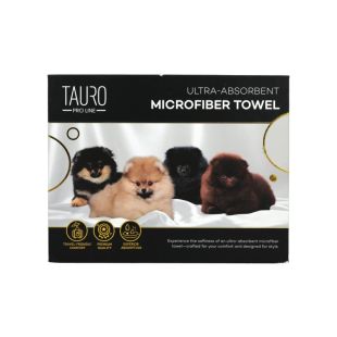 TAURO PRO LINE полотенце из микрофибры, высоковпитывающее, 80x160 cm с Померанским шпицом