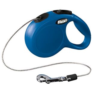 FLEXI Classic автоматический поводк макс. 8 кг, 3 м, веревочный, синего цвета