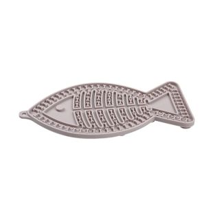 PET ADVANCE lemmiklooma kauss aeglaseks söömiseks, kalakujuline, silikoon, 20x10x0,5 cm hall