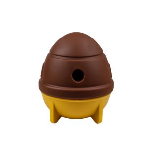 PET ADVANCE lemmiklooma kauss aeglaseks söömiseks, silikoon, 9,6x9,6x11 cm pruun ja kollane
