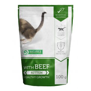 NATURE'S PROTECTION Healthy growth Kitten With beef, консервы для котят с говядиной, в пакетике 100 г