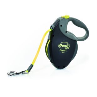 FLEXI Giant XL automaatne lindi-jalutusrihm L, max 50 kg, 8m, lint, kollane