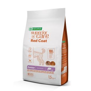 NATURE'S PROTECTION SUPERIOR CARE Tester Red Coat Grain Free Junior Salmon Small Breed sööt punakarvalistele täiskasvanud minitõugude 1,5 kg x 4
