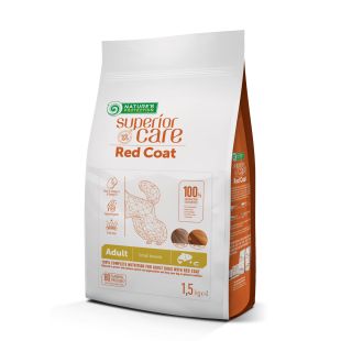 NATURE'S PROTECTION SUPERIOR CARE Tester Red Coat Grain Free Salmon Adult Small Breed sööt punakarvalistele täiskasvanud minitõugude k 1,5 kg x 4
