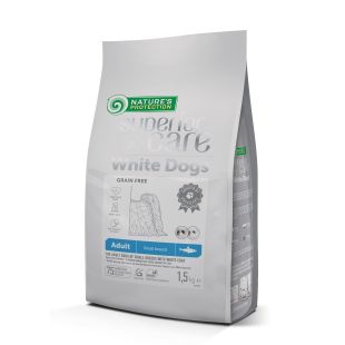 NATURE'S PROTECTION SUPERIOR CARE teraviljavaba kuivtoit heeringaga väikest kasvu valge karvaga täiskasvanud koertele 1,5 kg x 4