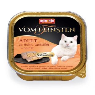 ANIMONDA Vom feinsten schlemmerkern консервированный корм для взрослых кошек, с курицей, лососем и шпинатом 100 г