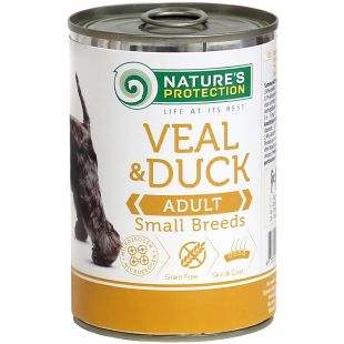 NATURE'S PROTECTION Ttäissööt täiskasvanud väikest tõugu koertele vasikaliha ja pardiliha 400 g