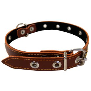 HIPPIE PET Ошейник, перфорированный, 2.3x52 см коричневый