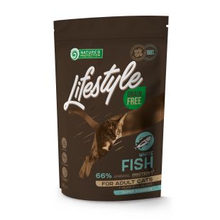 NATURE'S PROTECTION LIFESTYLE сухой беззерновой корм для взрослых кошек, с белой рыбой 400 г