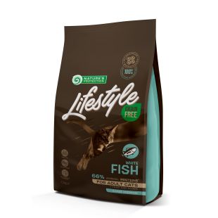 NATURE'S PROTECTION LIFESTYLE сухой беззерновой корм для взрослых кошек, с белой рыбой 1.5 кг