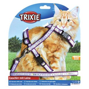 TRIXIE Прогулочный комплект для кошек нейлоновый, со шлейками, XL,34-57 cм/13 мм, 1,20 м