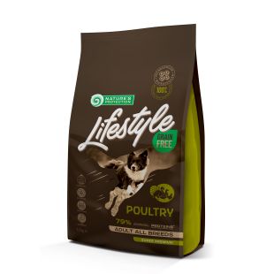 NATURE'S PROTECTION LIFESTYLE teraviljavaba kuivtoit kõigile täiskasvanud koeratõugudele, kodulinnulihaga 1,5 kg