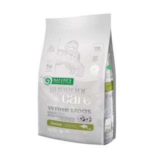 NATURE'S PROTECTION SUPERIOR CARE teraviljavaba kuivtoit noortele väikestele ja üliväikestele valgekarvalistele koertele, valge kalaga 1,5kg