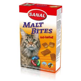 SANAL cat malt bits anti-hairball пищевая добавка для кошек для выведения шерсти из желудка 75 г