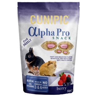 CUNIPIC Alpha Pro Snack näriliste maius marjadega, 50 g