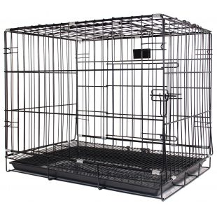 HIPPIE PET Клетка для транспортировки домашних животных металлическая, 107x59x79 cм, черная