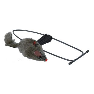 TRIXIE Игрушка для кошек мышка на резинке, подвешиваемая на дверь, 8 см / 190 см