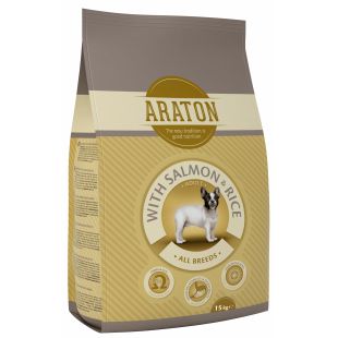 ARATON kuivtoit täiskasvanud kõikidele tõugudule koertele lõhe ja riisiga 15 kg