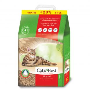 JRS CAT‘S BEST ORIGINAL наполнитель для кошачьего туалета, древесный, комкующийся 10 + 2 л