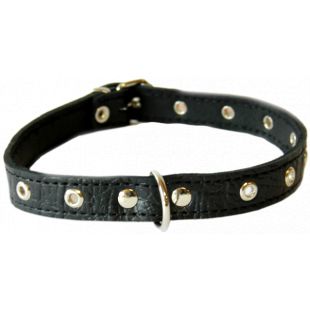 HIPPIE PET Велюровый ошейник с отверстиями велюровый, с глазками, 1.0x30 см, черный