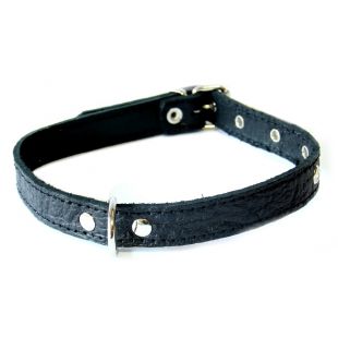 HIPPIE PET Kaelarihm nahast aukudega 1,8x45 cm, must