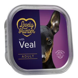 LOVELY HUNTER консервированный корм для взрослых собак, с телятиной 150 г x 22