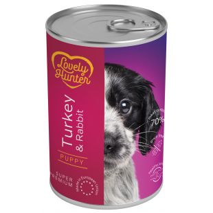 LOVELY HUNTER konservsööt noortele kutsikatele kalkuniliha ja küülikuliha 800 g
