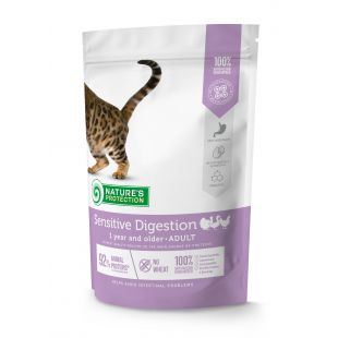 NATURE'S PROTECTION сухой корм для взрослых кошек с чувствительным пищеварением,  с мясом домашней птицы 400г