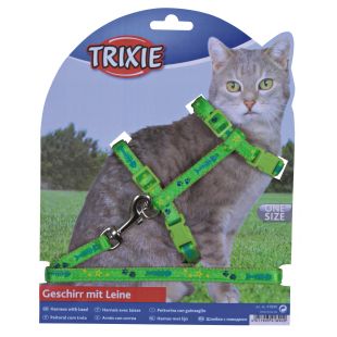 TRIXIE Прогулочный комплект для кошек нейлоновый, со шлейками, 22-36 cм/10 мм, 1,20 м