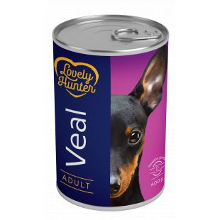LOVELY HUNTER консервированный корм для взрослых собак, с телятиной 400 г x 6
