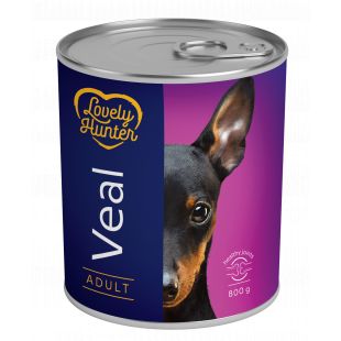 LOVELY HUNTER консервированный корм для взрослых собак, с телятиной 800 г x 6